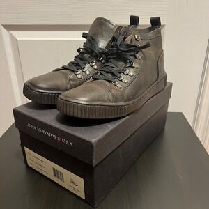 JOHN VARVATOS BEDFORD HIKER LACE UP‎ WHISKEY SHOES LEATHER SNEAKERS SZ 11.5 M